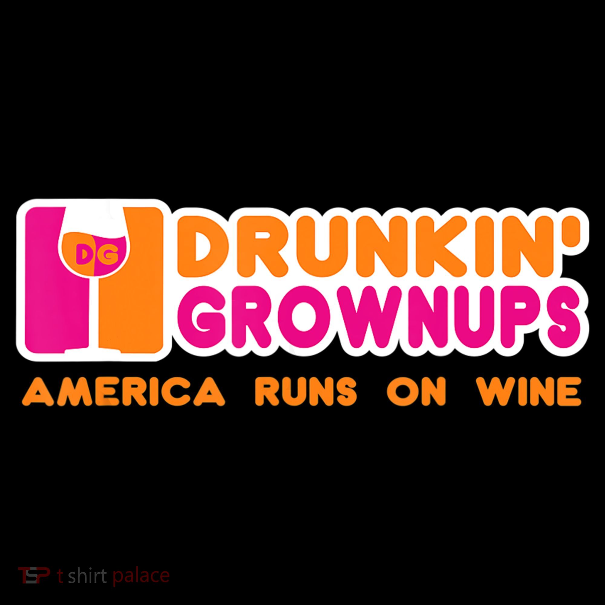 Drunkin' Grownups America Runs On Wine Funny Drinking Quote Ornament