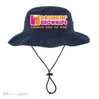 Drunkin' Grownups America Runs On Wine Funny Drinking Quote Bucket Hat thumb 0