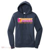 Drunkin' Grownups America Runs On Wine Funny Drinking Quote Women's Hoodie thumb 0