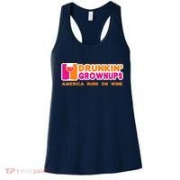 Drunkin' Grownups America Runs On Wine Funny Drinking Quote Women's Tank Top thumb 0