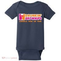 Drunkin' Grownups America Runs On Wine Funny Drinking Quote Baby Bodysuit thumb 0