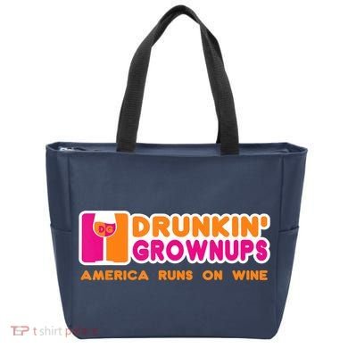 Drunkin' Grownups America Runs On Wine Funny Drinking Quote Tote Bag