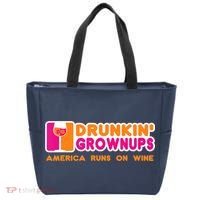 Drunkin' Grownups America Runs On Wine Funny Drinking Quote Tote Bag thumb 0
