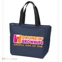 Drunkin' Grownups America Runs On Wine Funny Drinking Quote Tote Bag thumb 3