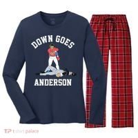 Down Goes Anderson Women's Long Sleeve Flannel Pajama Set  thumb 0