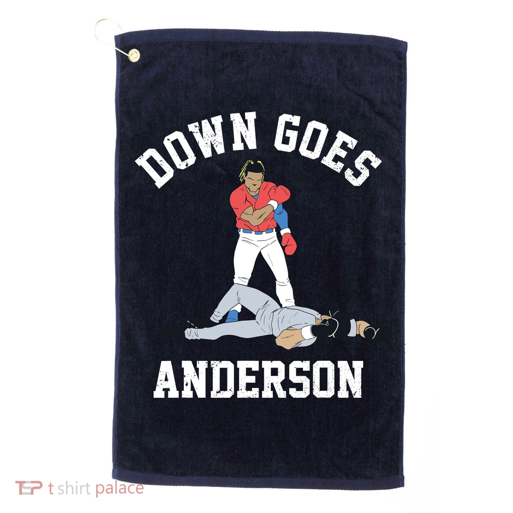 Down Goes Anderson Golf Towel