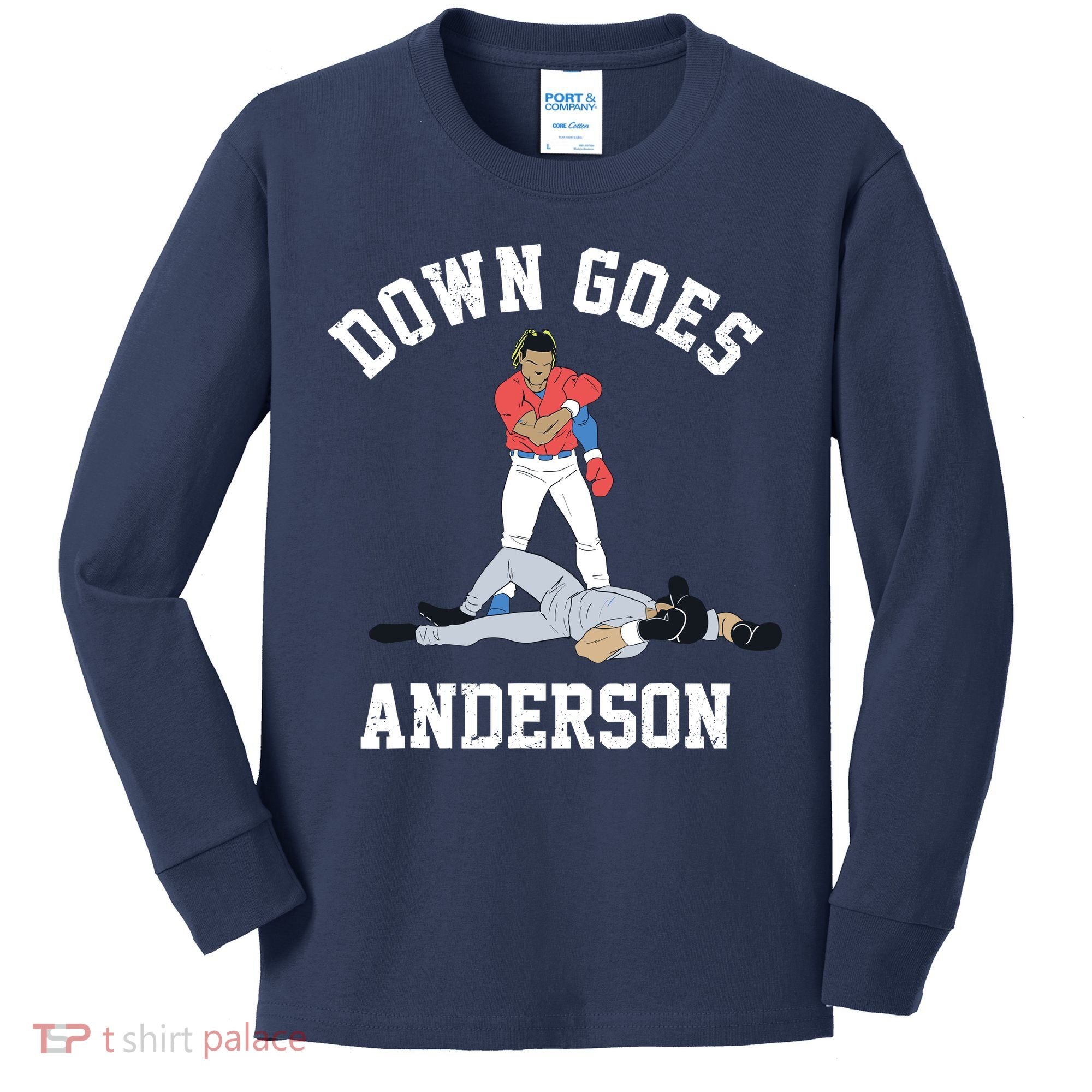 Down Goes Anderson Kids Long Sleeve Shirt
