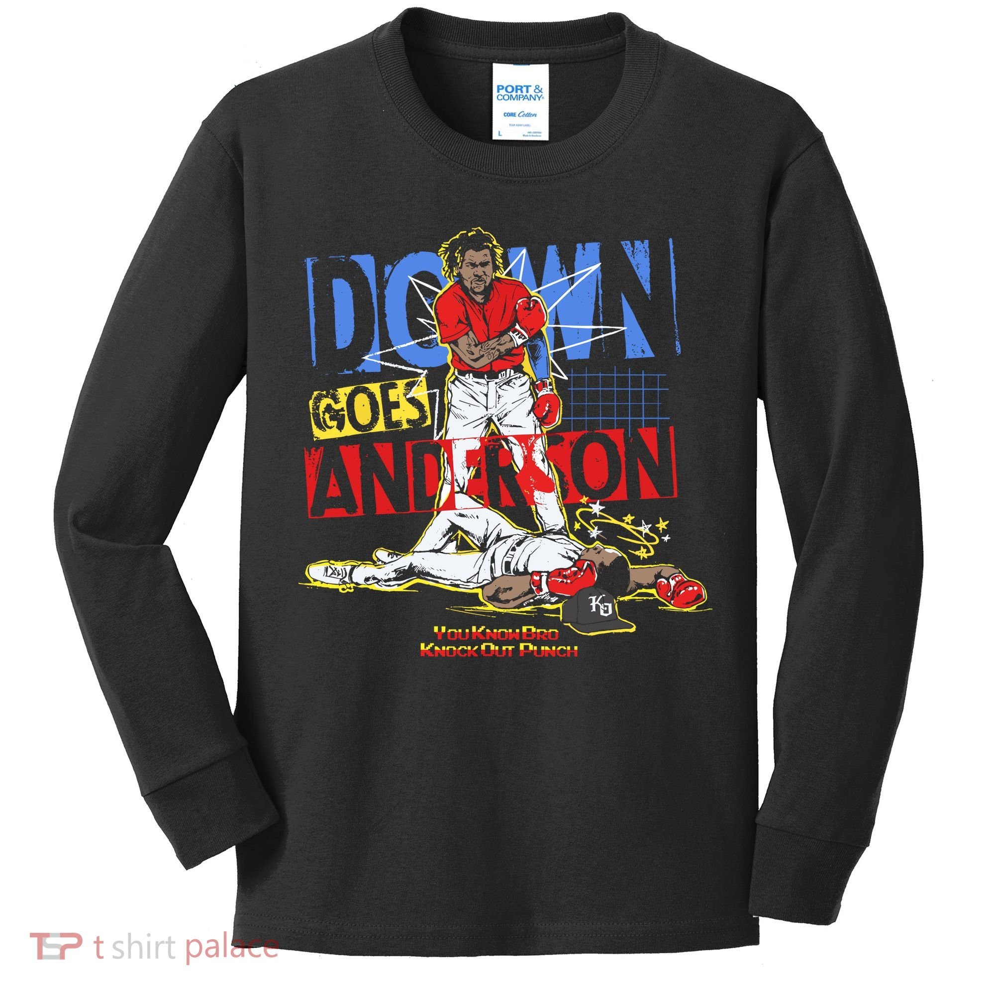 Down Goes Anderson Kids Long Sleeve Shirt