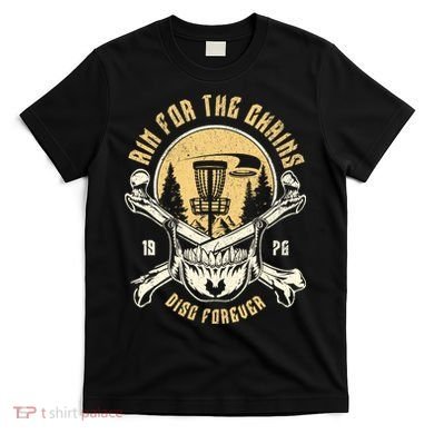 Disc Golf Aim For The Chains Skull T-Shirt