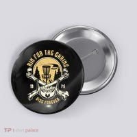 Disc Golf Aim For The Chains Skull Button thumb 0