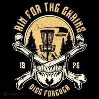 Disc Golf Aim For The Chains Skull Button thumb 1