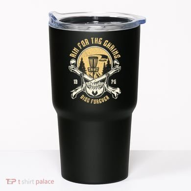 Disc Golf Aim For The Chains Skull Tumbler