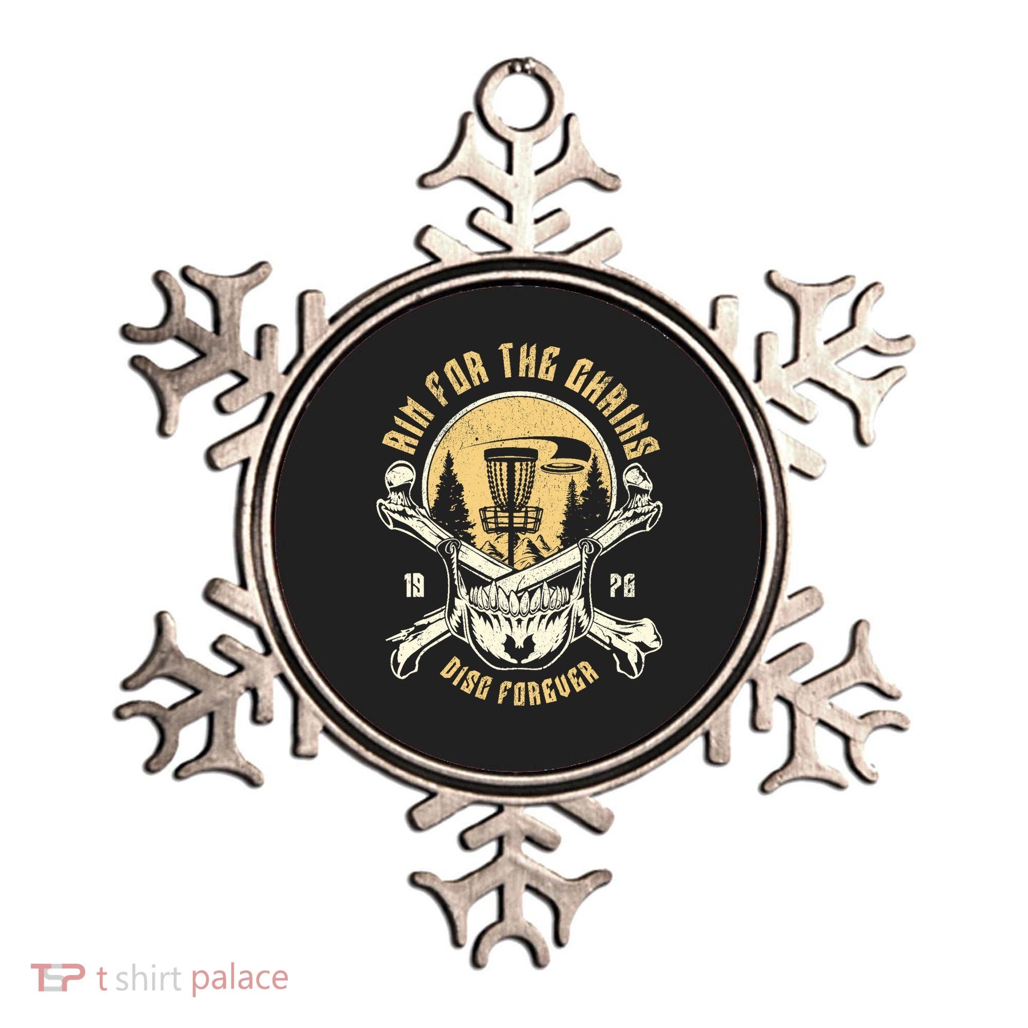 Disc Golf Aim For The Chains Skull Ornament