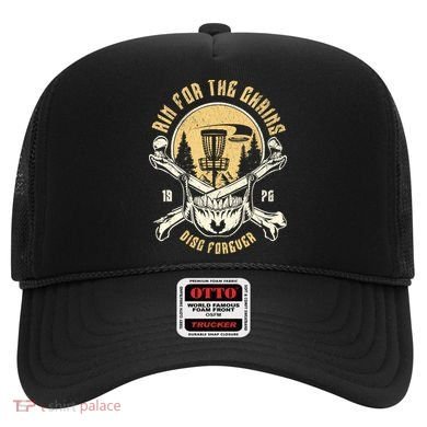 Disc Golf Aim For The Chains Skull Hat