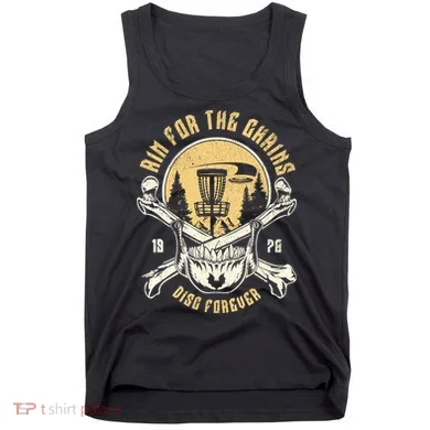Disc Golf Aim For The Chains Skull Tank Top