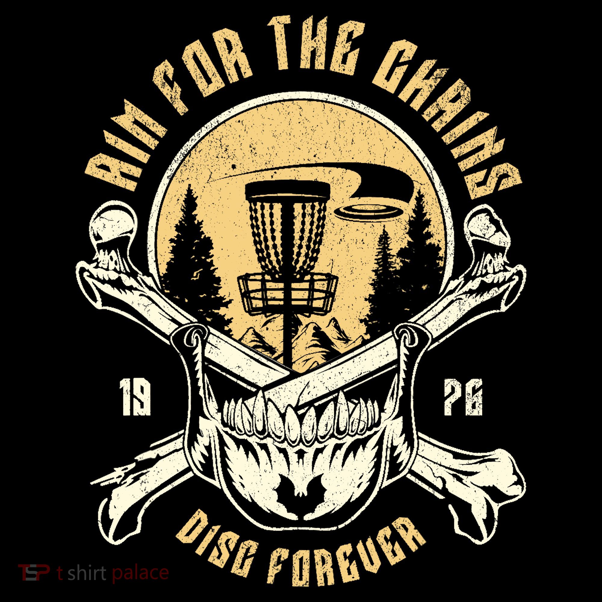 Disc Golf Aim For The Chains Skull Women's T-Shirt