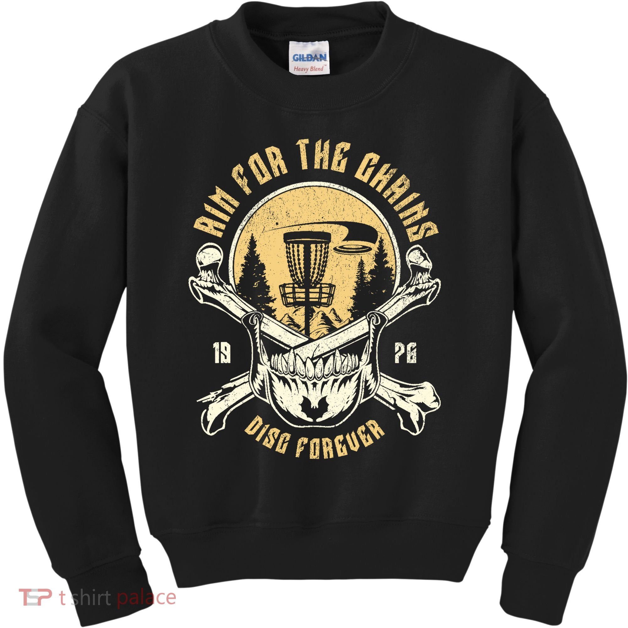 Disc Golf Aim For The Chains Skull Kids Sweatshirt