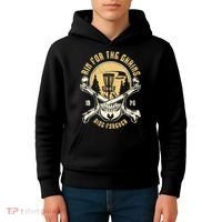 Disc Golf Aim For The Chains Skull Kids Hoodie thumb 4