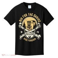 Disc Golf Aim For The Chains Skull Kids T-Shirt thumb 0