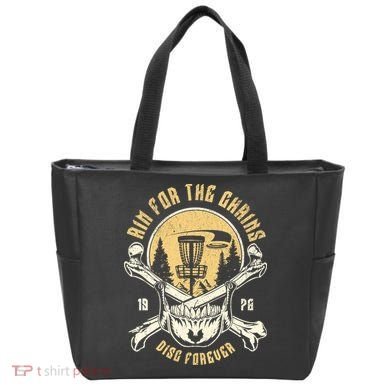 Disc Golf Aim For The Chains Skull Tote Bag