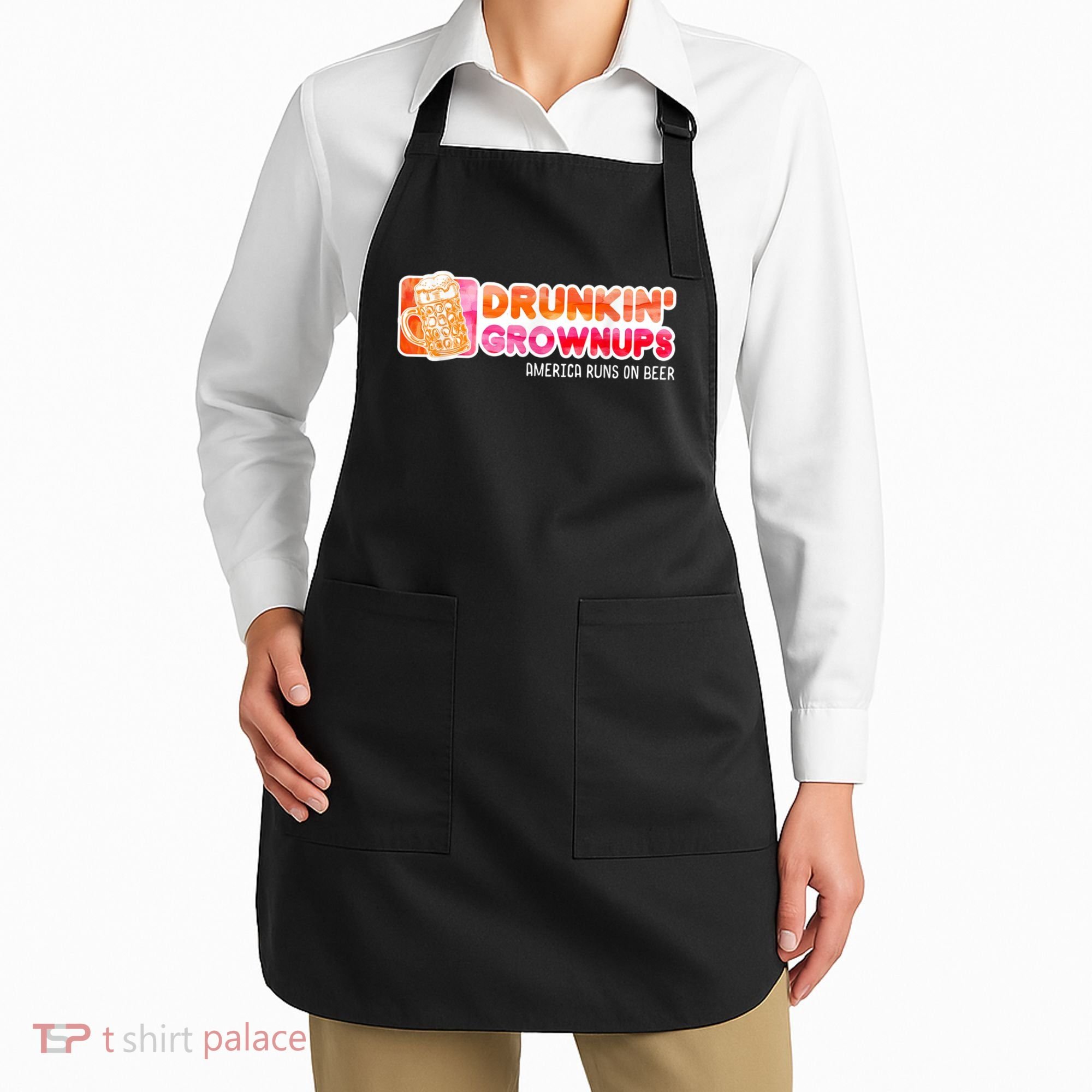 Drunken Grownups American Dad Run On Beer Funny Apron