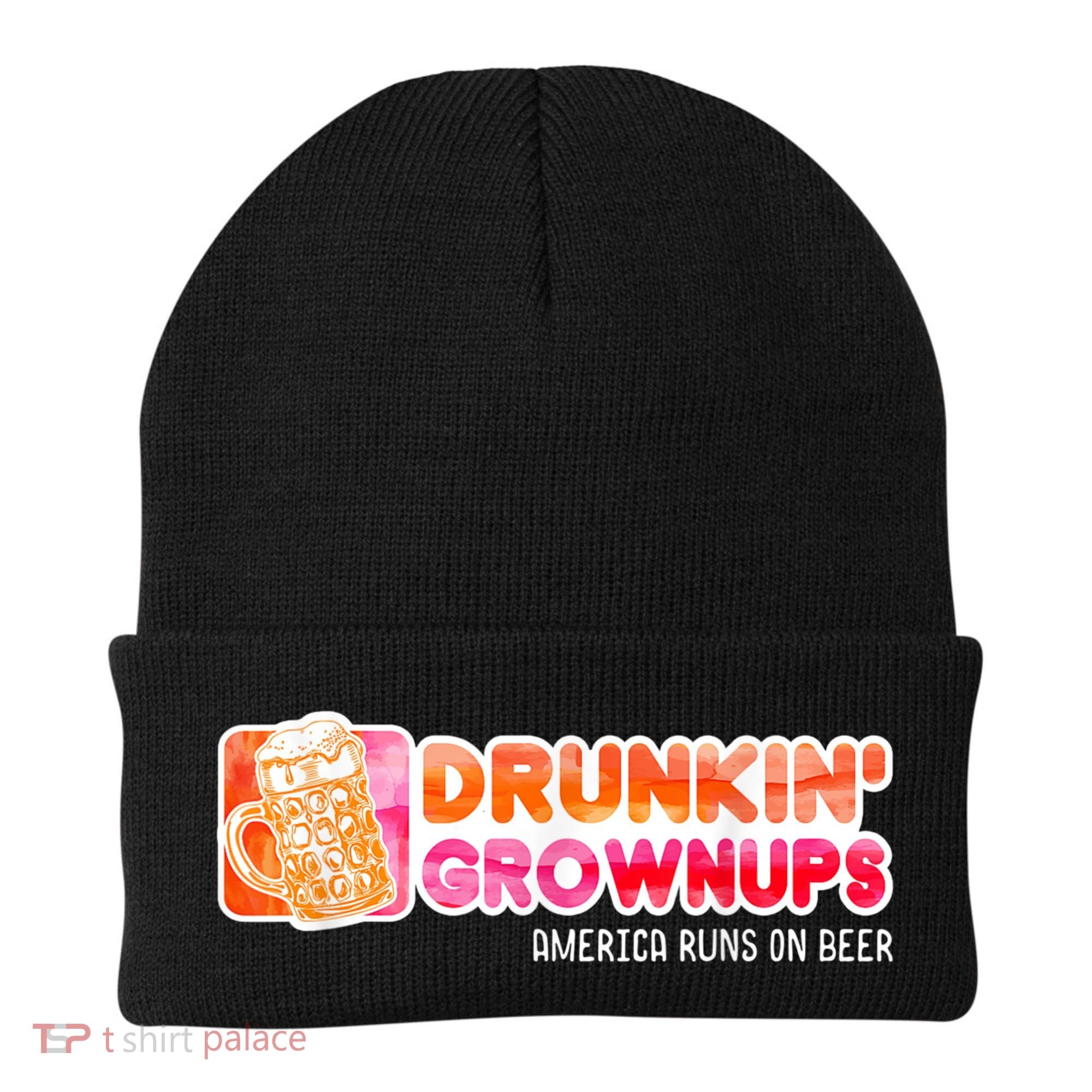 Drunken Grownups American Dad Run On Beer Funny Beanie