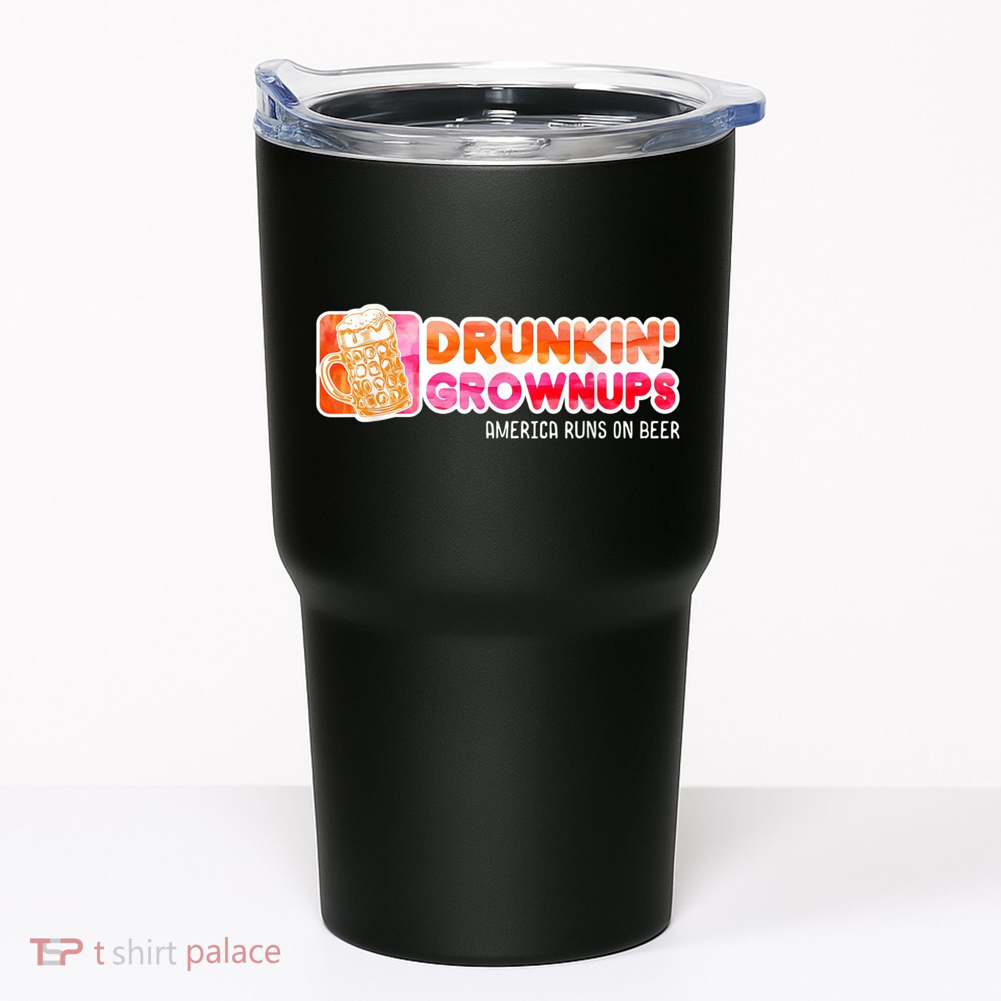 Drunken Grownups American Dad Run On Beer Funny Tumbler