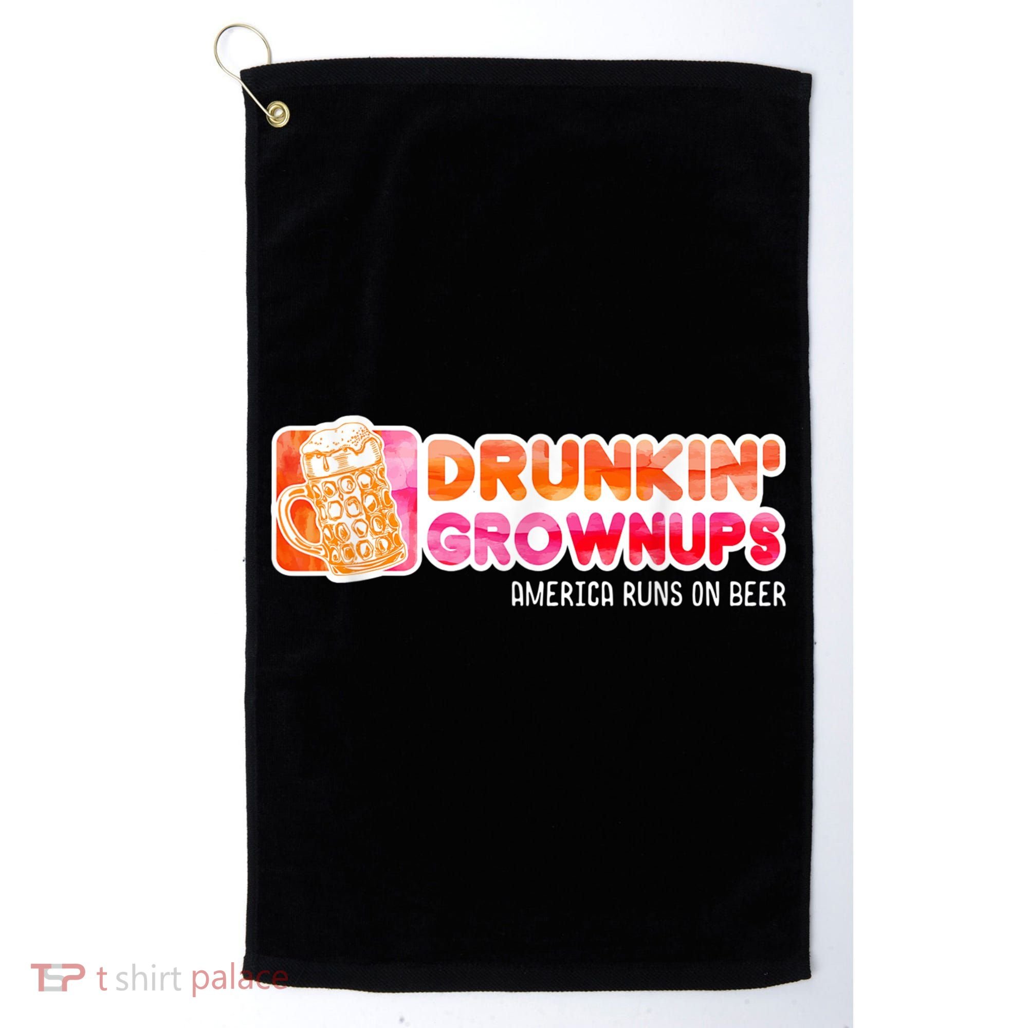 Drunken Grownups American Dad Run On Beer Funny Golf Towel