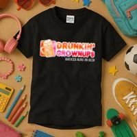 Drunken Grownups American Dad Run On Beer Funny Kids T-Shirt thumb 3