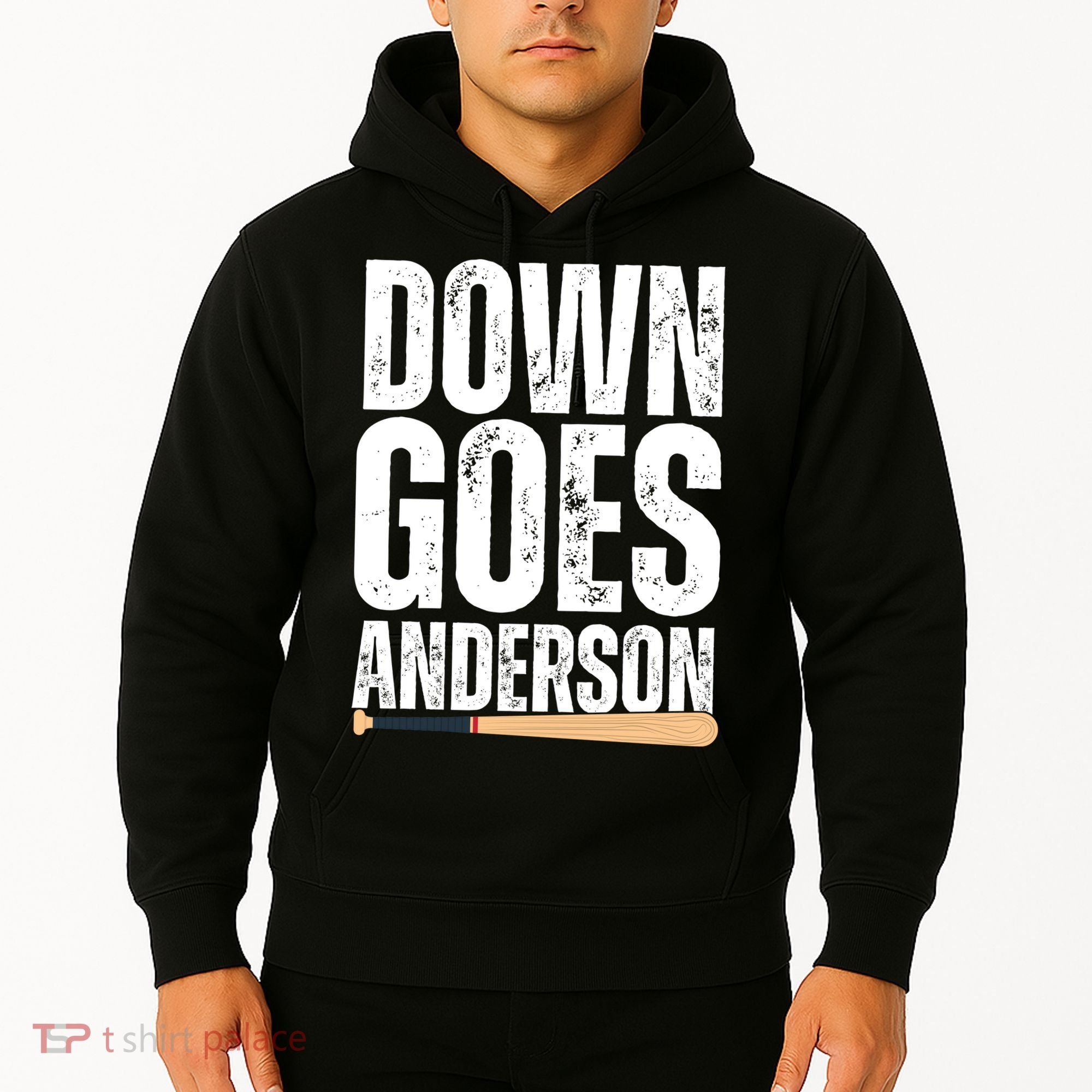 Down Goes Anderson Funny Baseball Hoodie