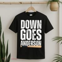 Down Goes Anderson Funny Baseball T-Shirt thumb 2