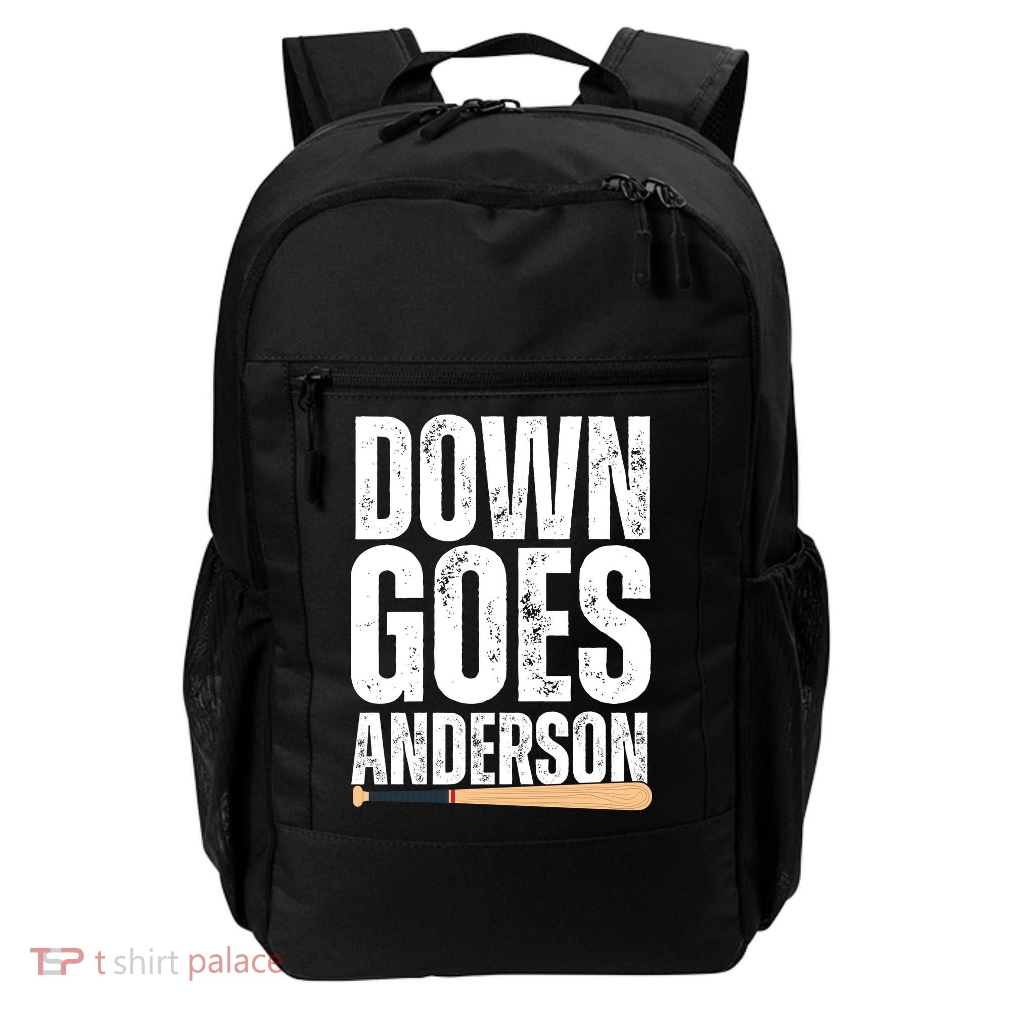 Down Goes Anderson Funny Baseball Backpack