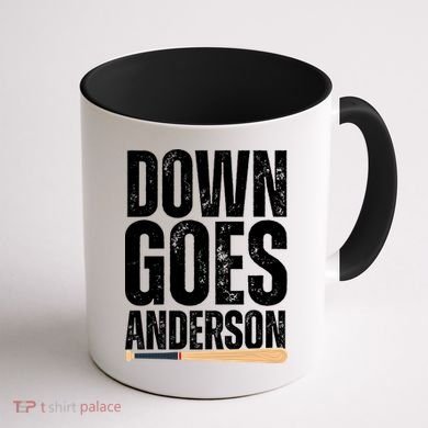 Down Goes Anderson Funny Baseball Coffee Mug back
