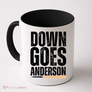 Down Goes Anderson Funny Baseball Coffee Mug