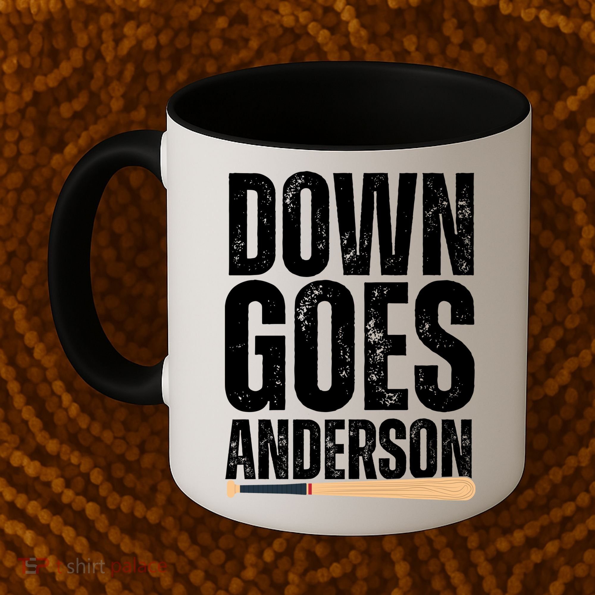 Down Goes Anderson Funny Baseball Coffee Mug