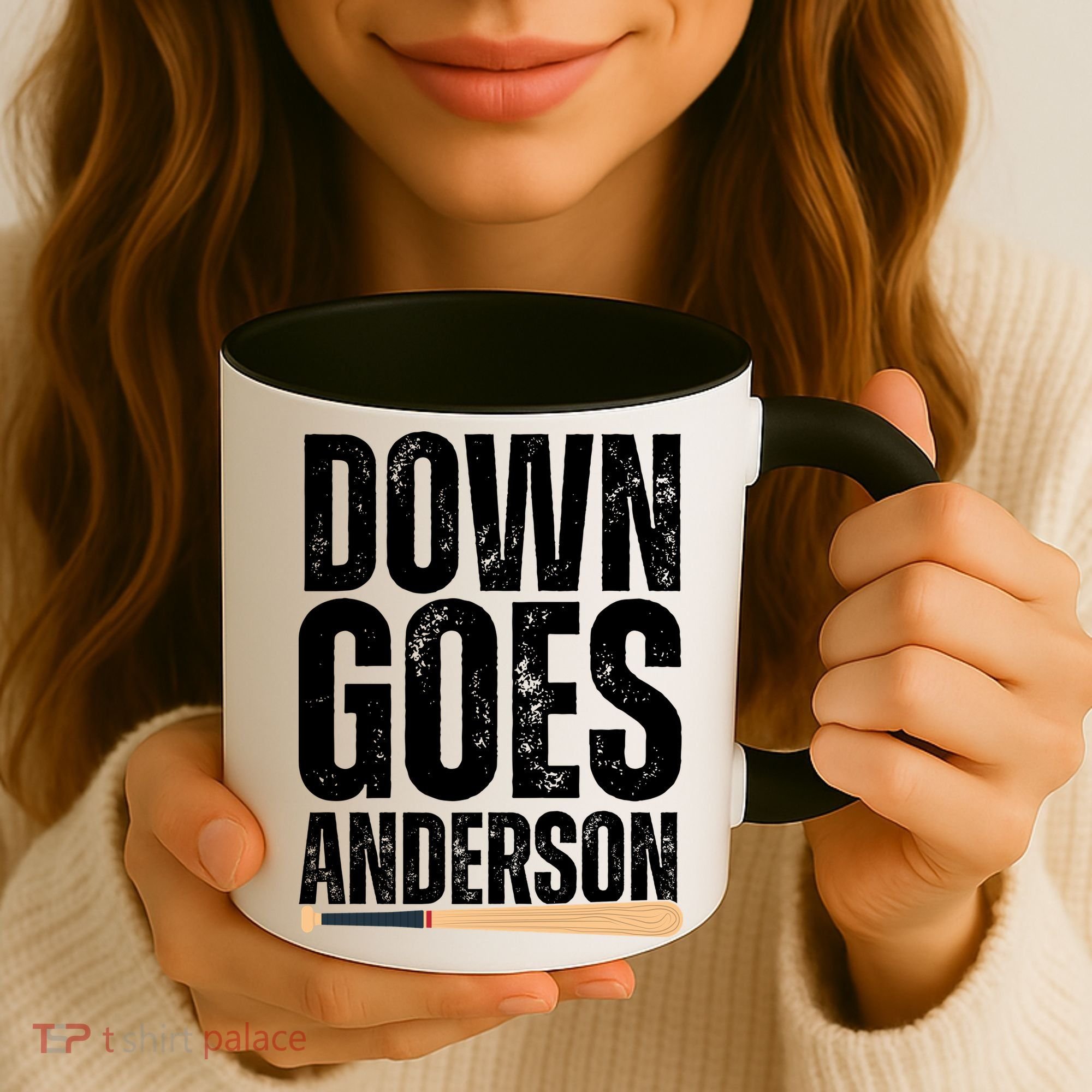 Down Goes Anderson Funny Baseball Coffee Mug