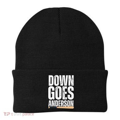 Down Goes Anderson Funny Baseball Beanie