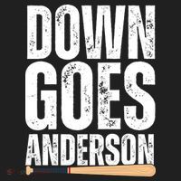 Down Goes Anderson Funny Baseball Beanie thumb 2