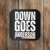 Down Goes Anderson Funny Baseball Coaster thumb 0