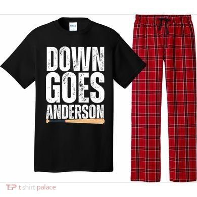Down Goes Anderson Funny Baseball Pajama Set