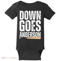 Down Goes Anderson Funny Baseball Baby Bodysuit thumb 0