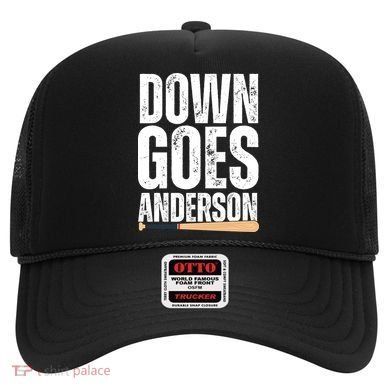 Down Goes Anderson Funny Baseball Hat