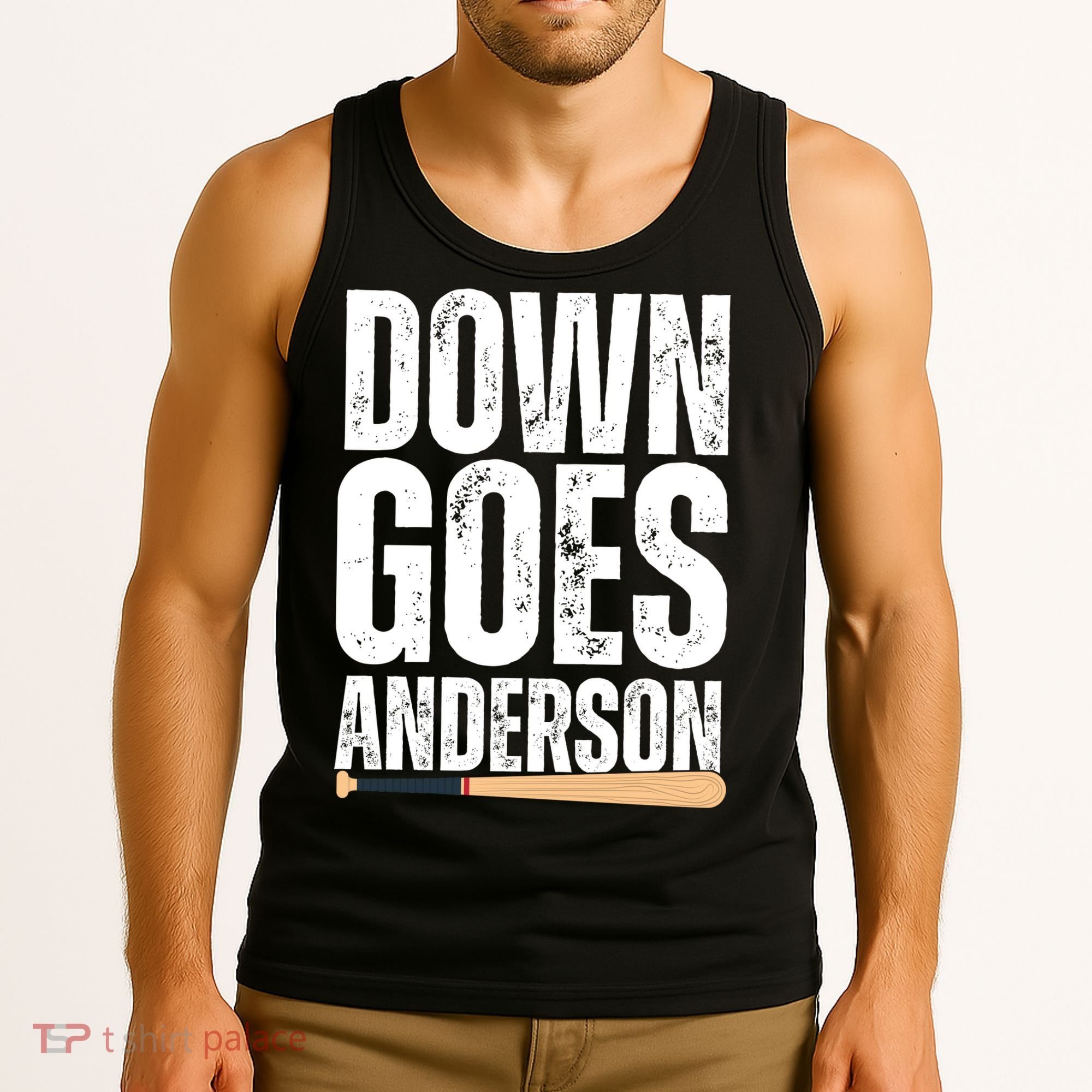 Down Goes Anderson Funny Baseball Tank Top