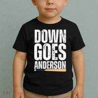 Down Goes Anderson Funny Baseball Toddler T-Shirt thumb 2