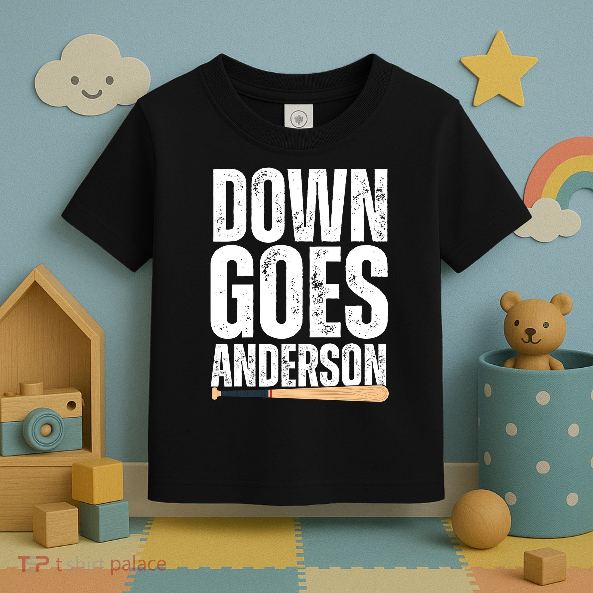 Down Goes Anderson Funny Baseball Toddler T-Shirt