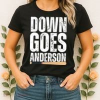 Down Goes Anderson Funny Baseball Women's T-Shirt thumb 2