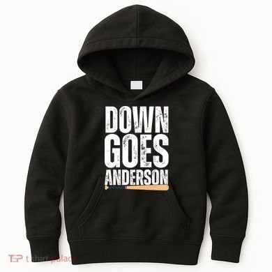 Down Goes Anderson Funny Baseball Kids Hoodie