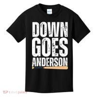 Down Goes Anderson Funny Baseball Kids T-Shirt thumb 0