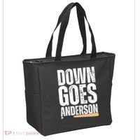 Down Goes Anderson Funny Baseball Tote Bag thumb 2