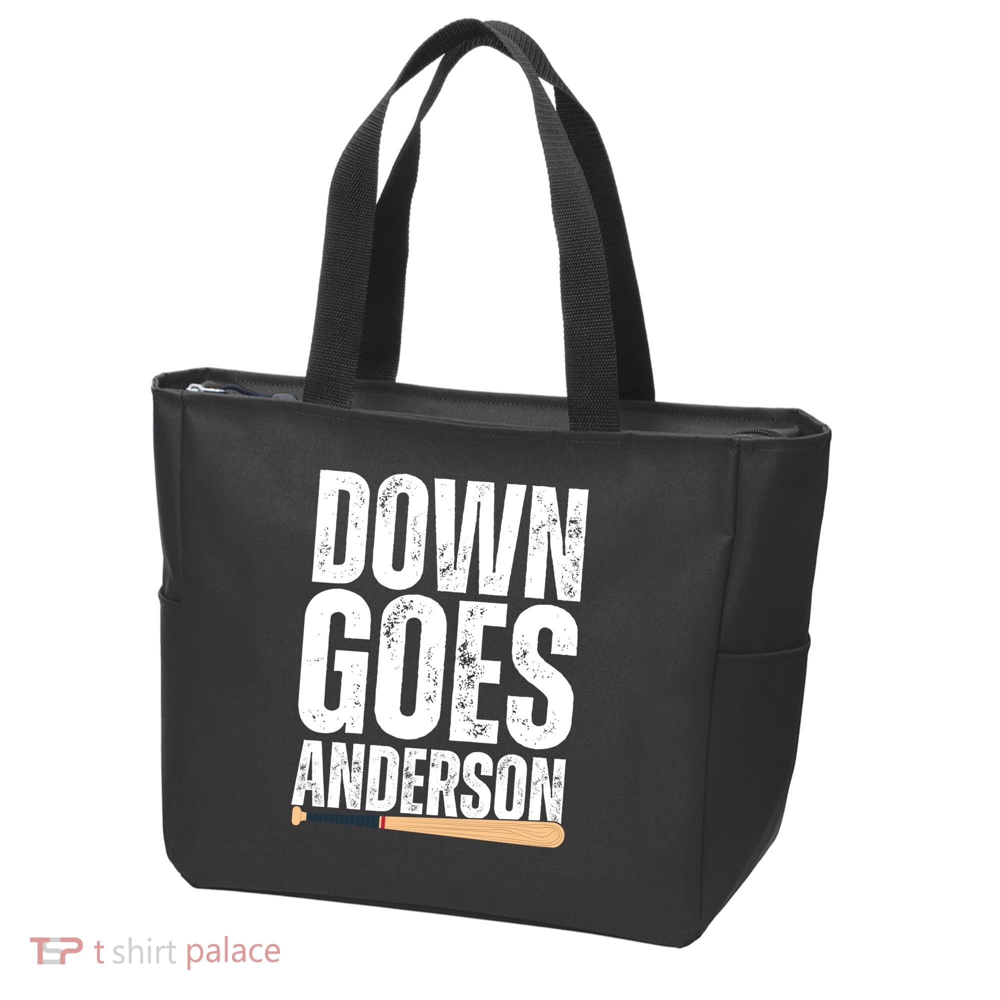 Down Goes Anderson Funny Baseball Tote Bag